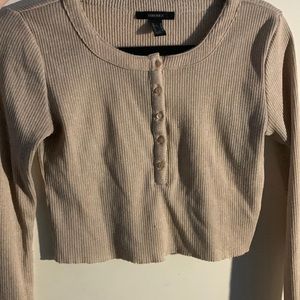 Forever 21 peach color long sleeve button down